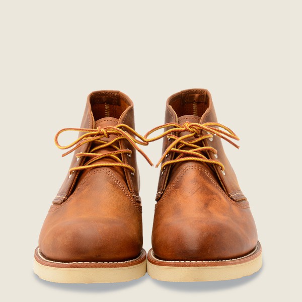 Red Wing Mens Heritage Shoes - Work - Chukkar Rough & Tough Leather - Brown - YOE235867